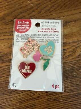 Fab Finds Creatology Valentine's Day Enamel Pins 4-Piece Set